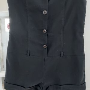 Black One Piece Short Suit